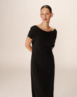 Robe mi-longue en modal anthracite Peace