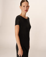 Robe mi-longue en modal anthracite Peace
