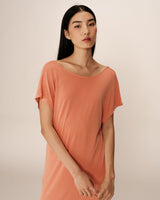 Robe mi-longue en modal peche Peace