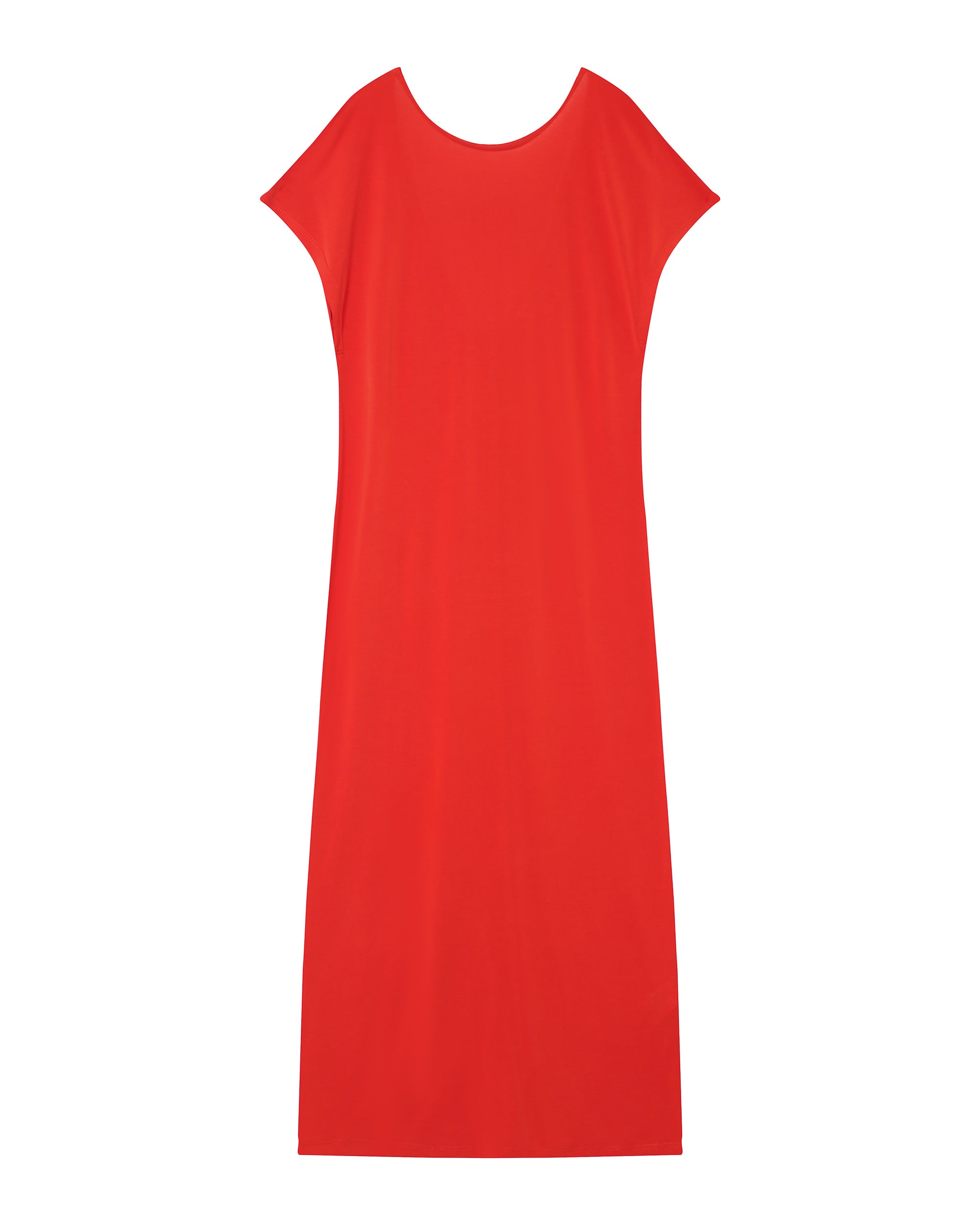 Robe mi-longue en modal rouge Peace
