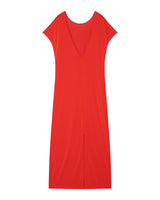 Robe mi-longue en modal rouge Peace