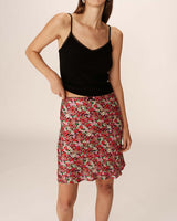 Floral midi skirt red Pearl_13130