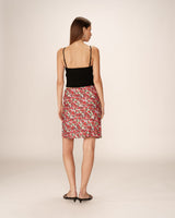 Floral midi skirt red Pearl_13130