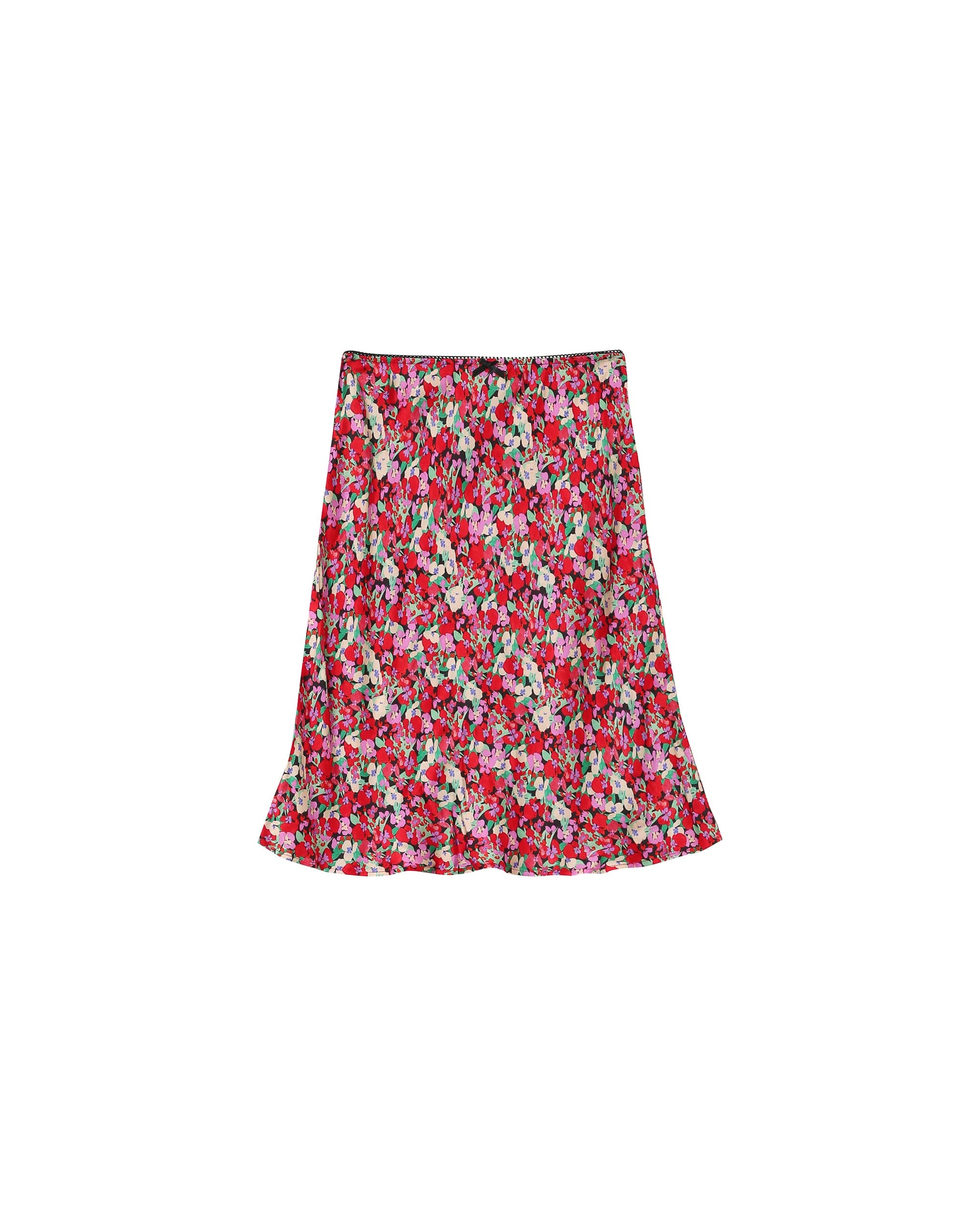 Floral midi skirt red Pearl_13130
