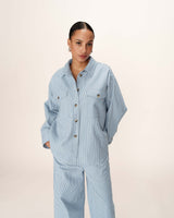 Striped shirt jacket blue Peggy_13019