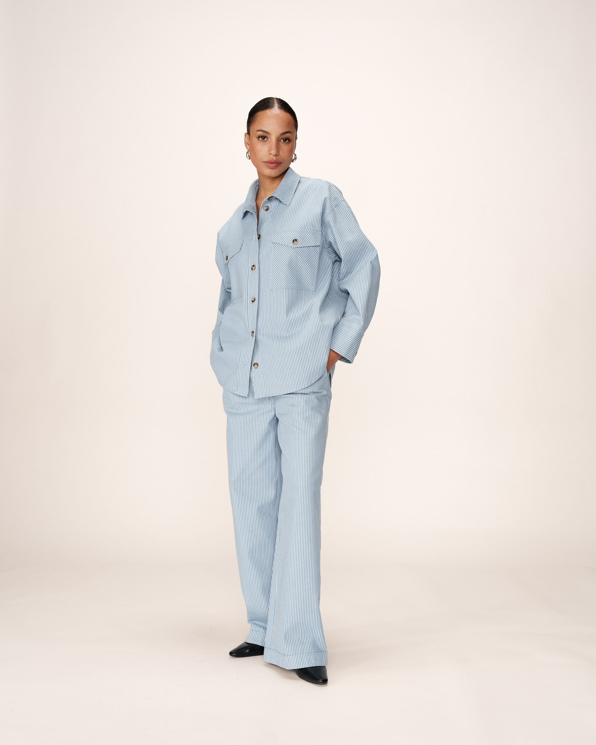 Striped shirt jacket blue Peggy_13019