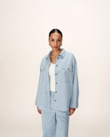 Striped shirt jacket blue Peggy_13019