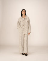 Striped shirt jacket ecru Peggy_13019