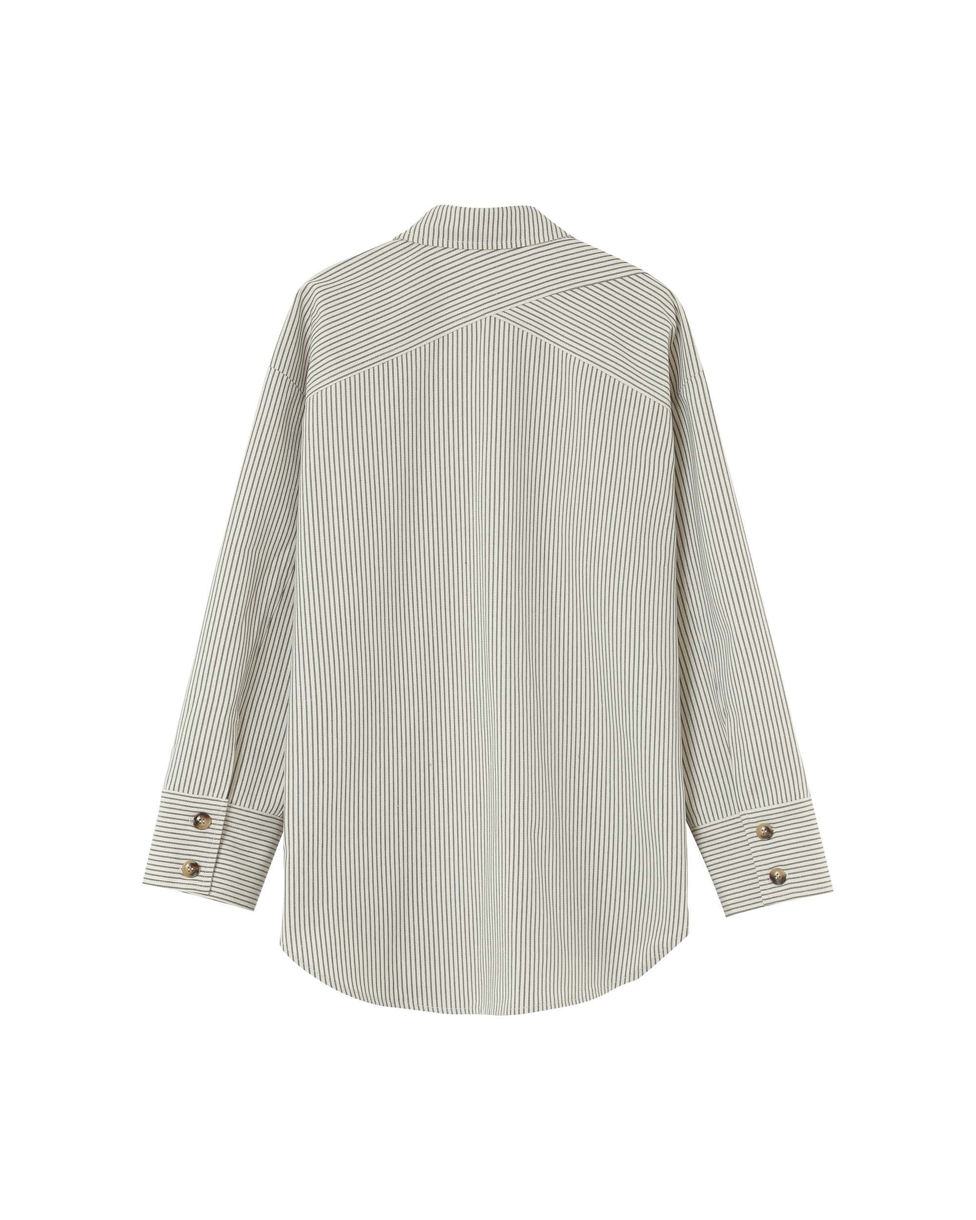 Striped shirt jacket ecru Peggy_13019