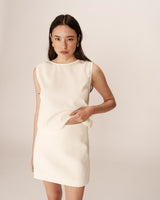 Jupe courte trapÃƒÂ¨ze ecru Pekin