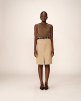 Jupe mi-longue crayon beige Pencil