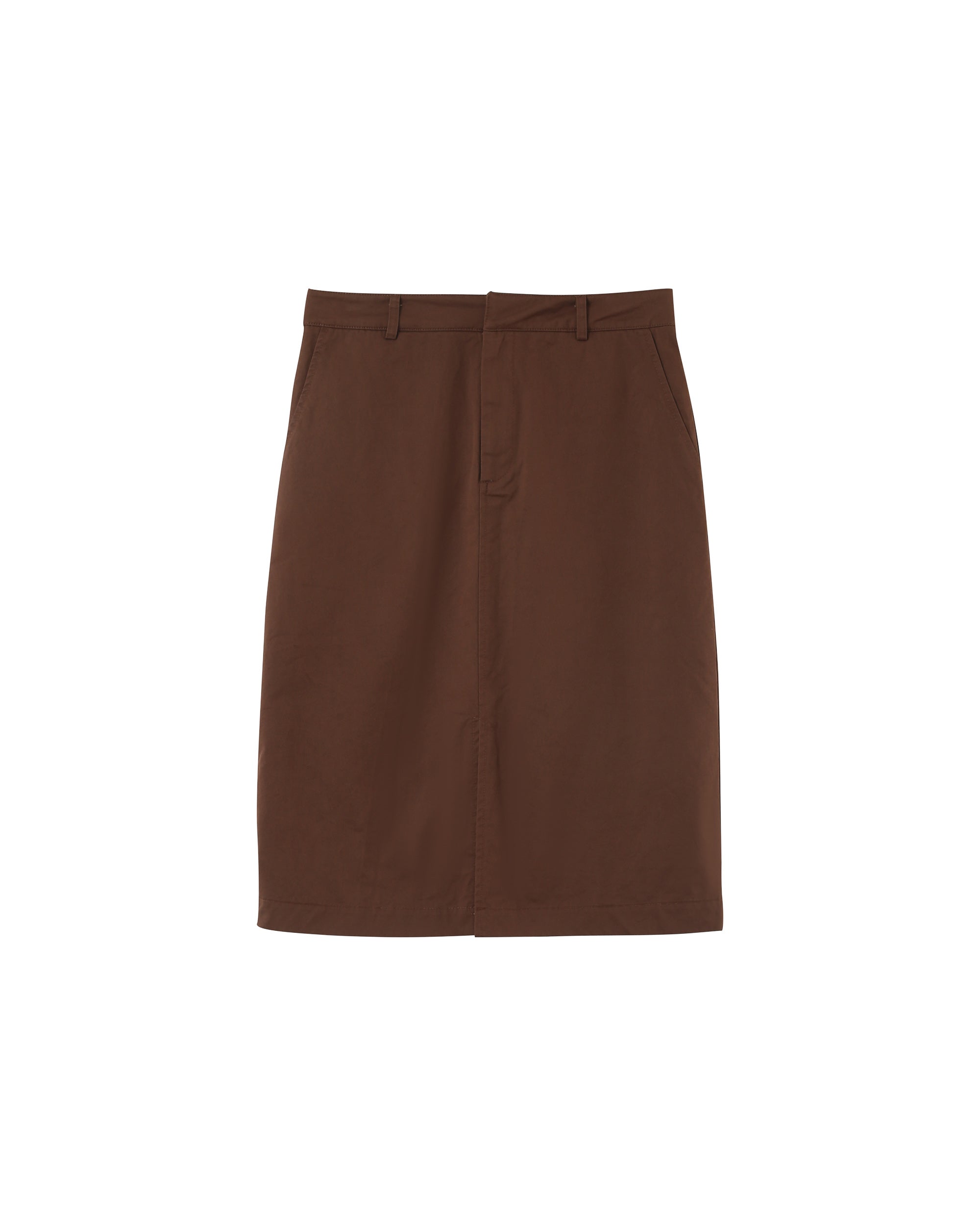 Jupe mi-longue crayon chocolat Pencil