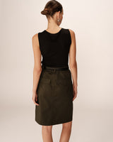 Jupe mi-longue crayon kaki Pencil