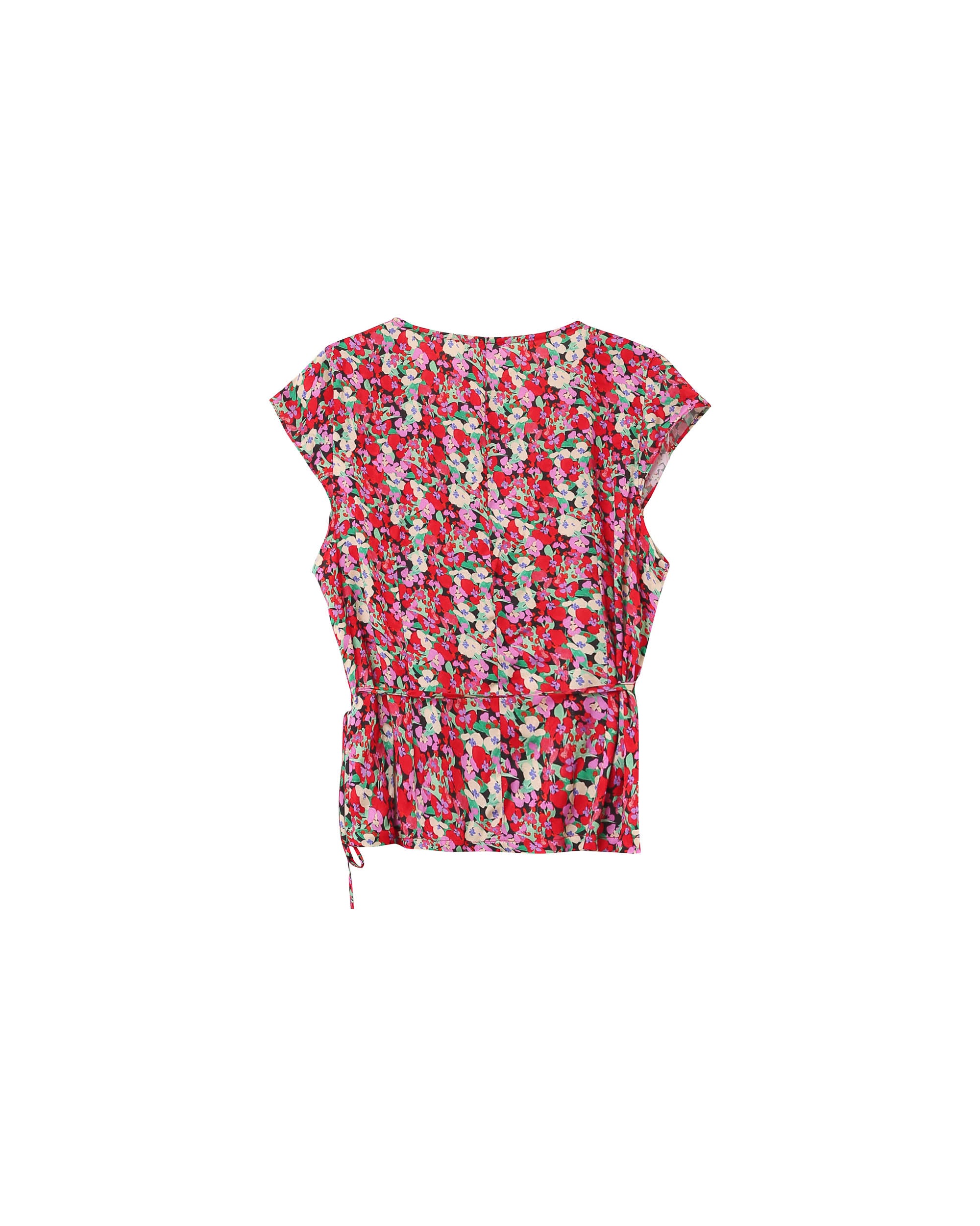 Floral wrap top red Penny_13160