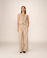 Buttoned straight waistcoat beige Penn
