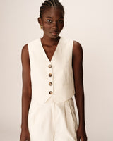 Buttoned straight waistcoat ecru Penn