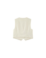Buttoned straight waistcoat ecru Penn