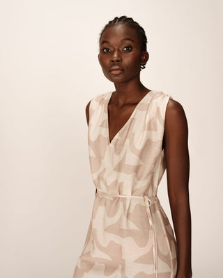 ROBE LONGUE BEIGE PENSEE