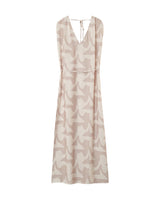 Robe longue imprimée beige Pensee