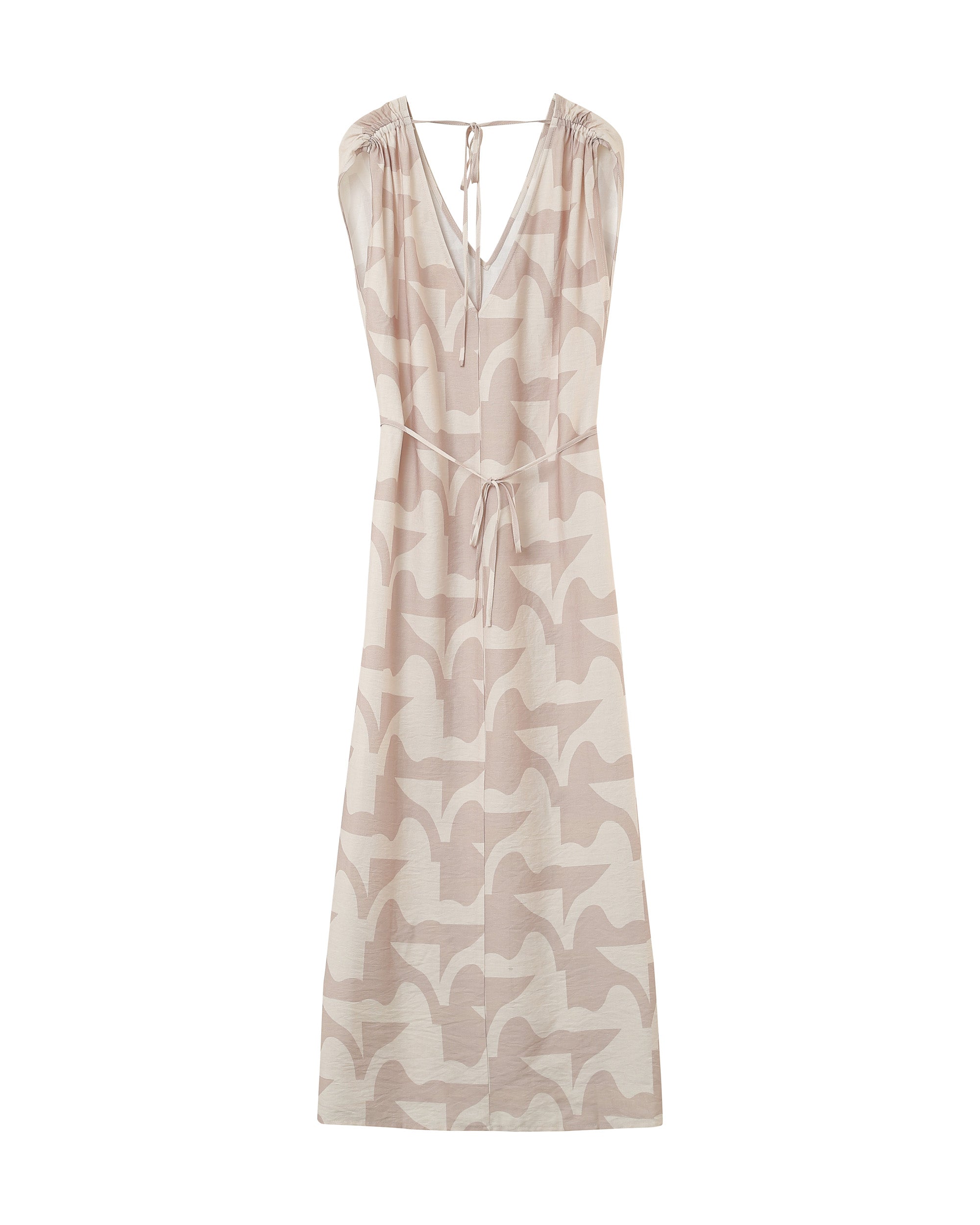 Robe longue imprimée beige Pensee