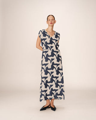 ROBE LONGUE MARINE PENSEE