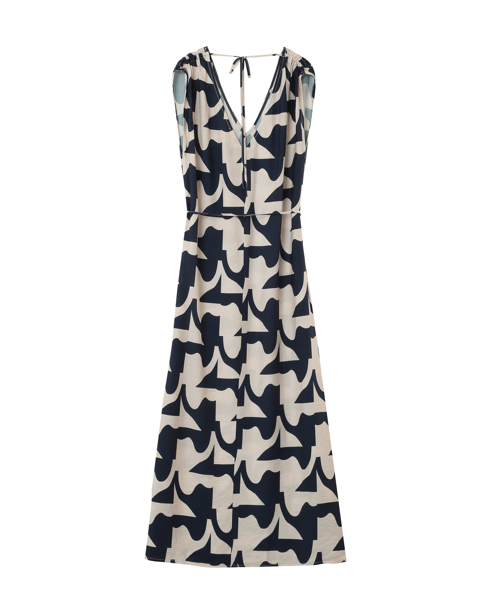 Robe longue imprimée marine Pensee
