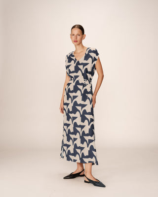 ROBE LONGUE MARINE PENSEE