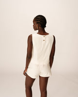 Top court large en coton ecru Pepino