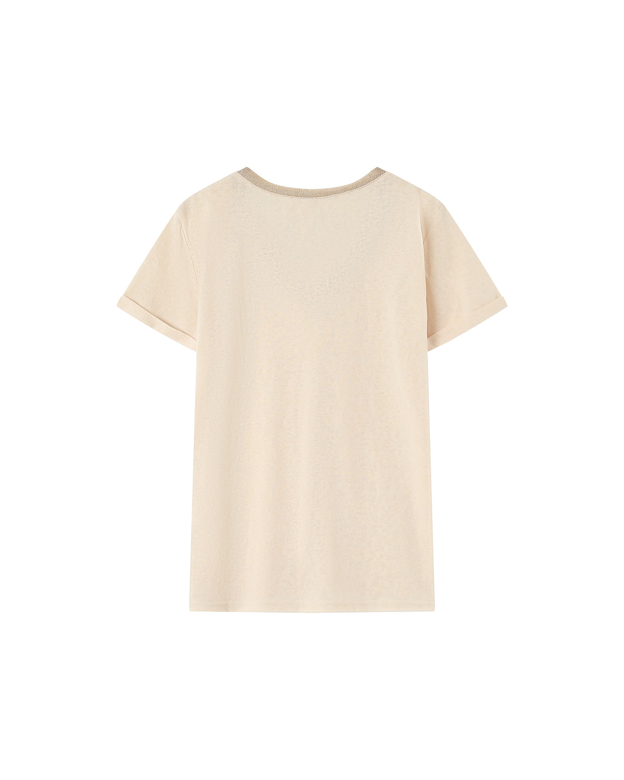 V-neck lurex top beige Pepito_13192