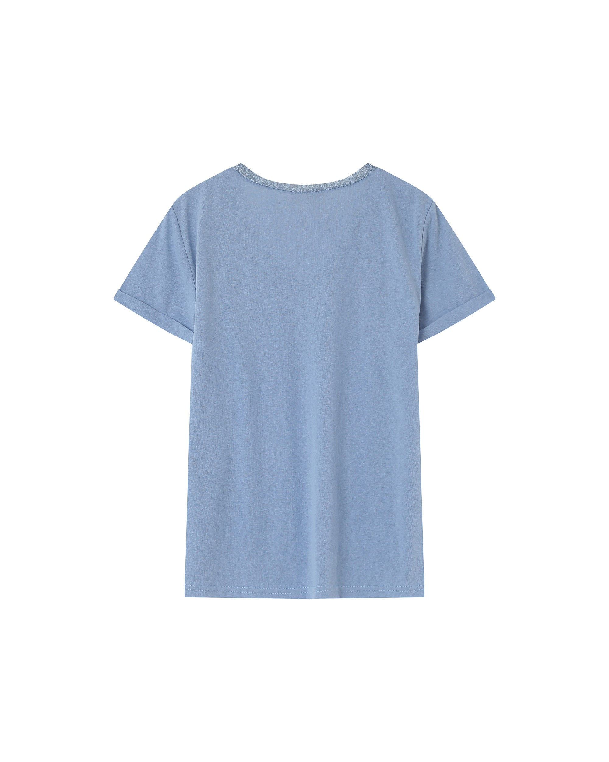 V-neck lurex top blue Pepito_13192