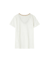 V-neck lurex top ecru Pepito_13192