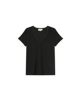 V-neck lurex top black Pepito_13192
