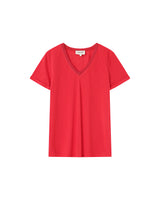 V-neck lurex top red Pepito_13192