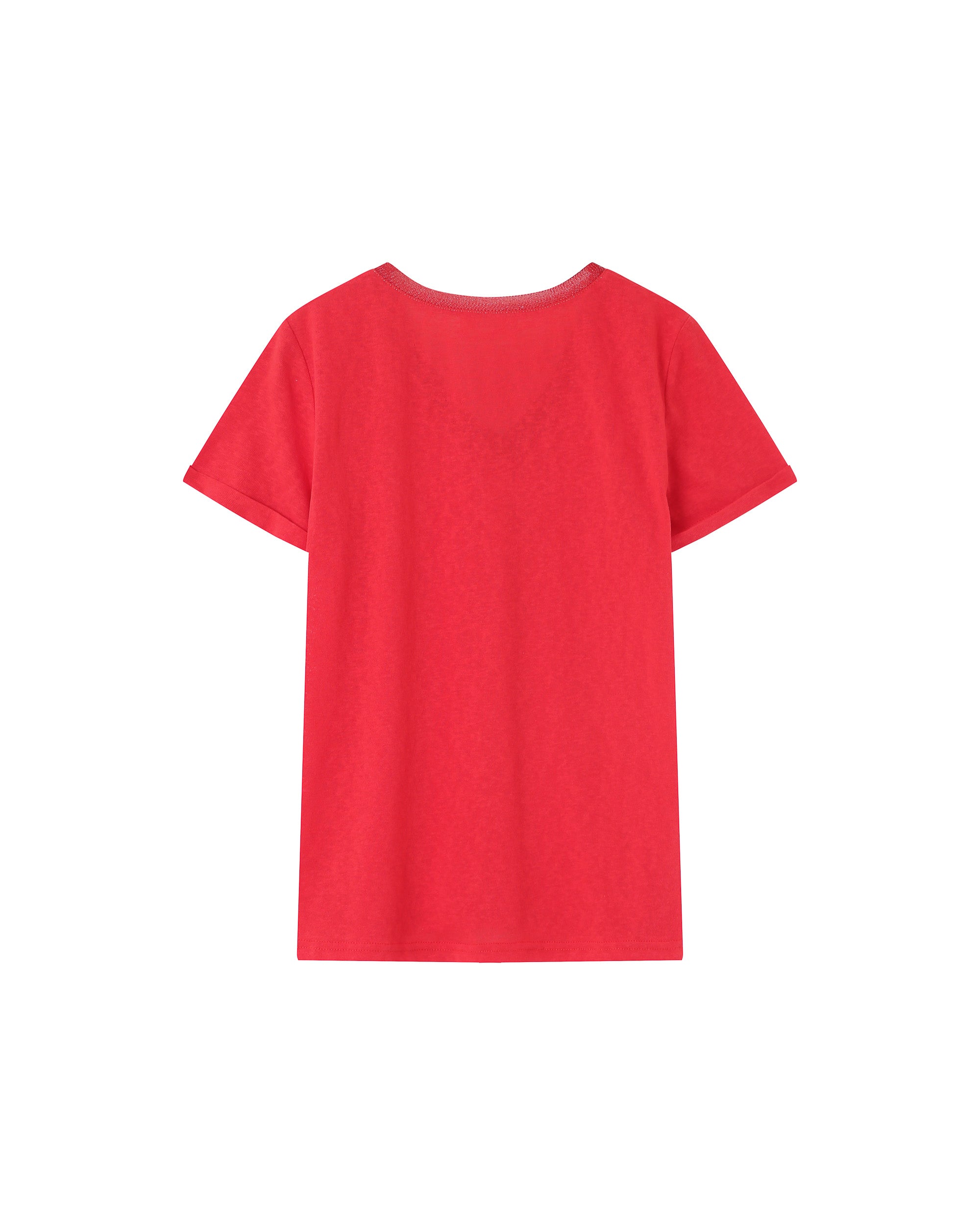 V-neck lurex top red Pepito_13192