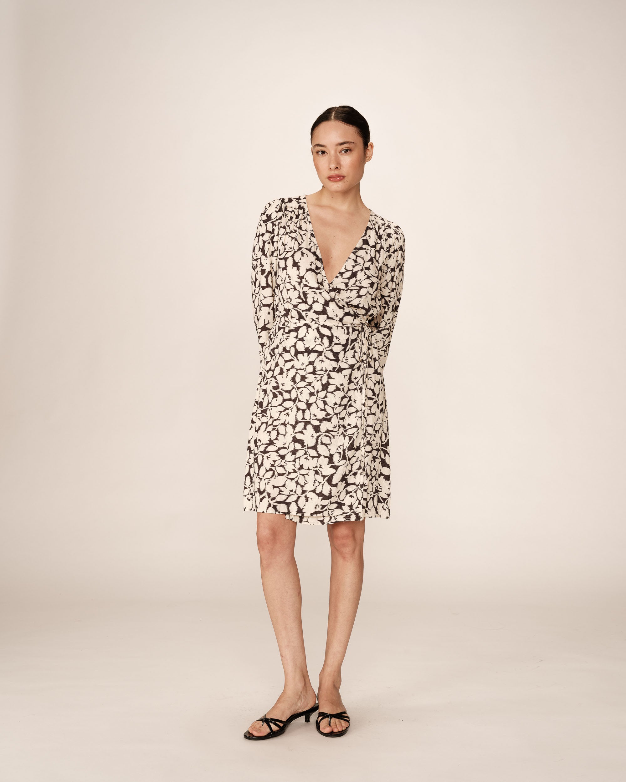 Robe portefeuille nouée noir Percy
