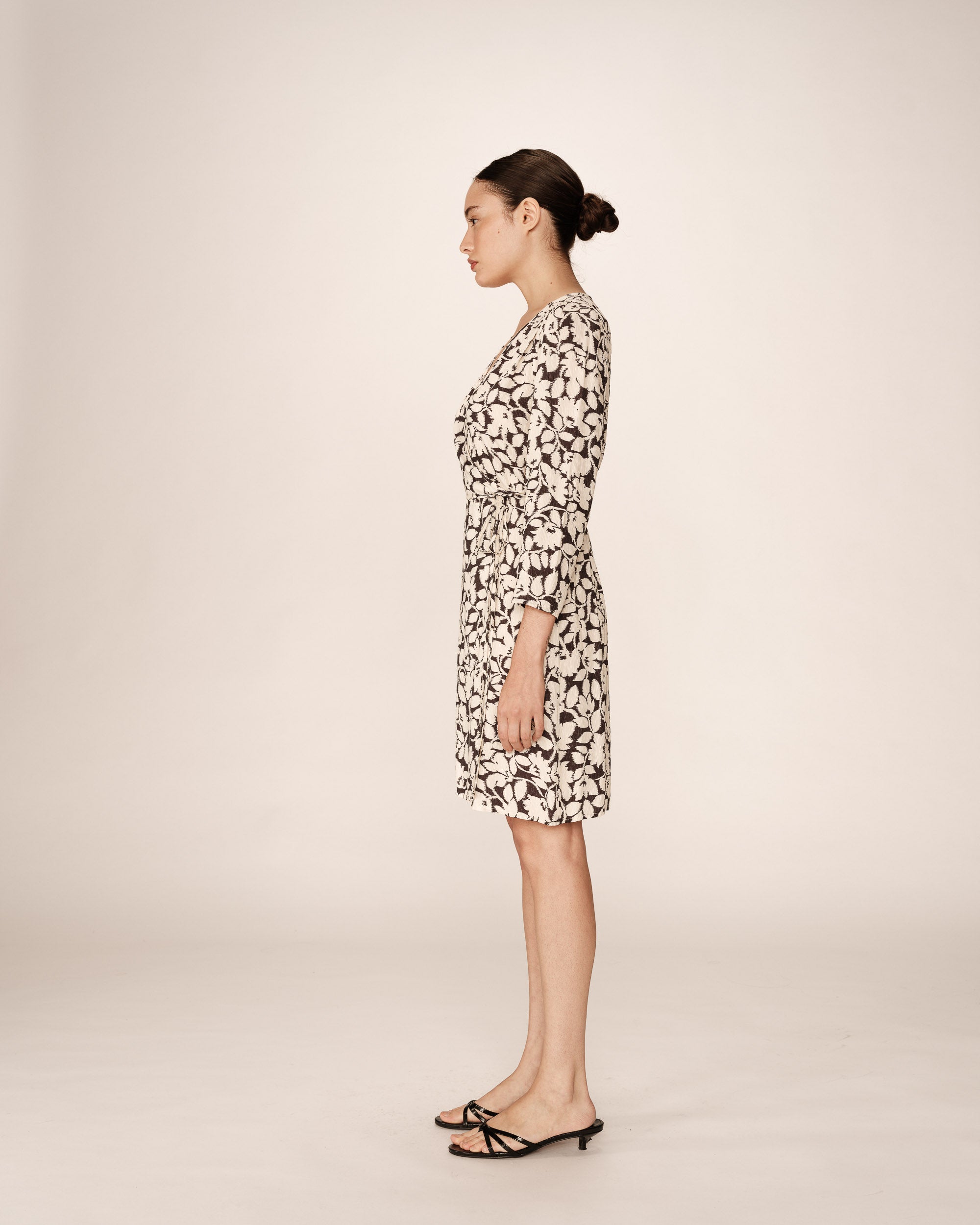 Robe portefeuille nouée noir Percy