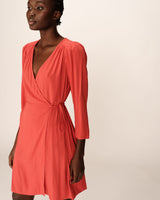 Robe portefeuille nouée terracotta Percy