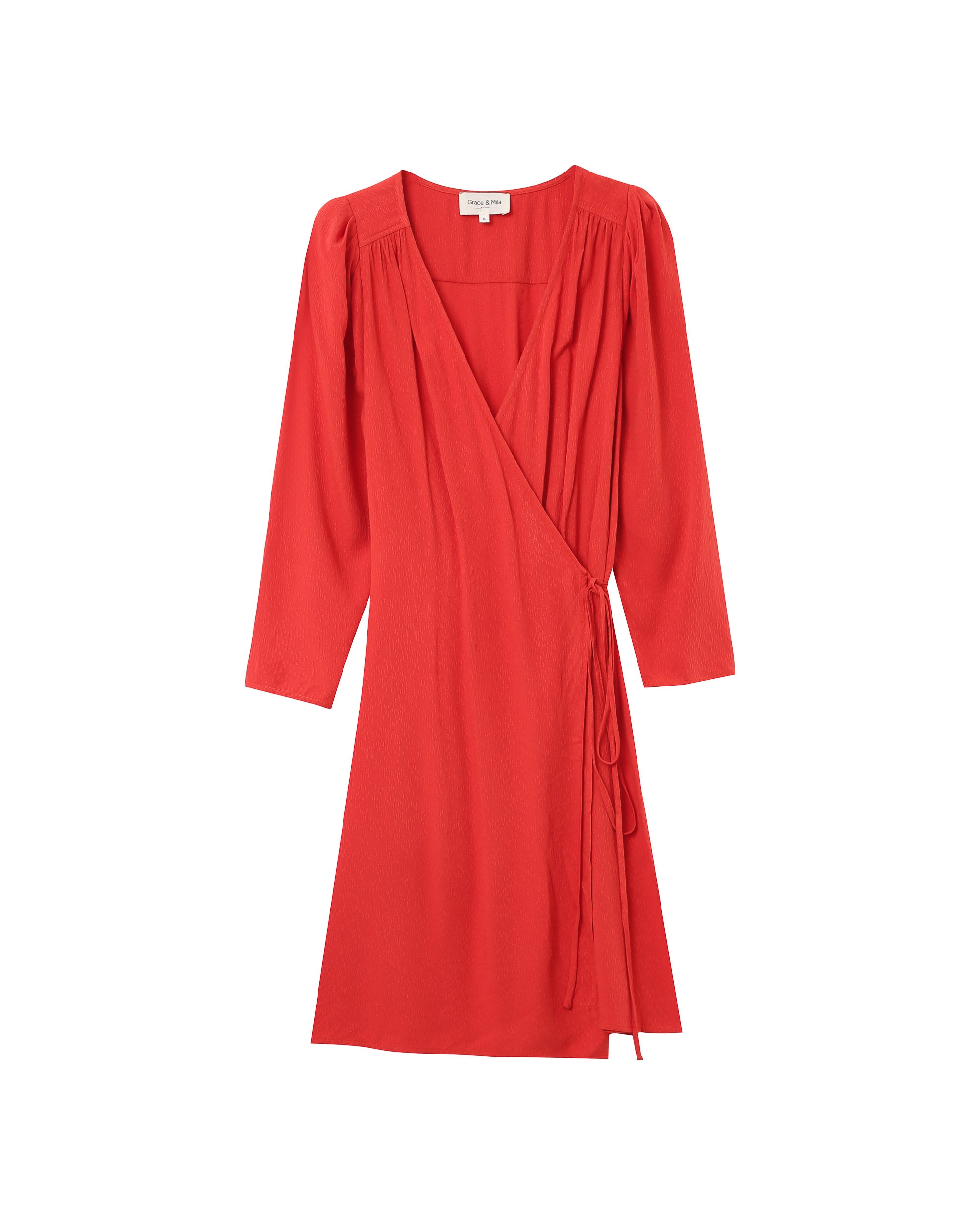 Robe portefeuille nouée terracotta Percy