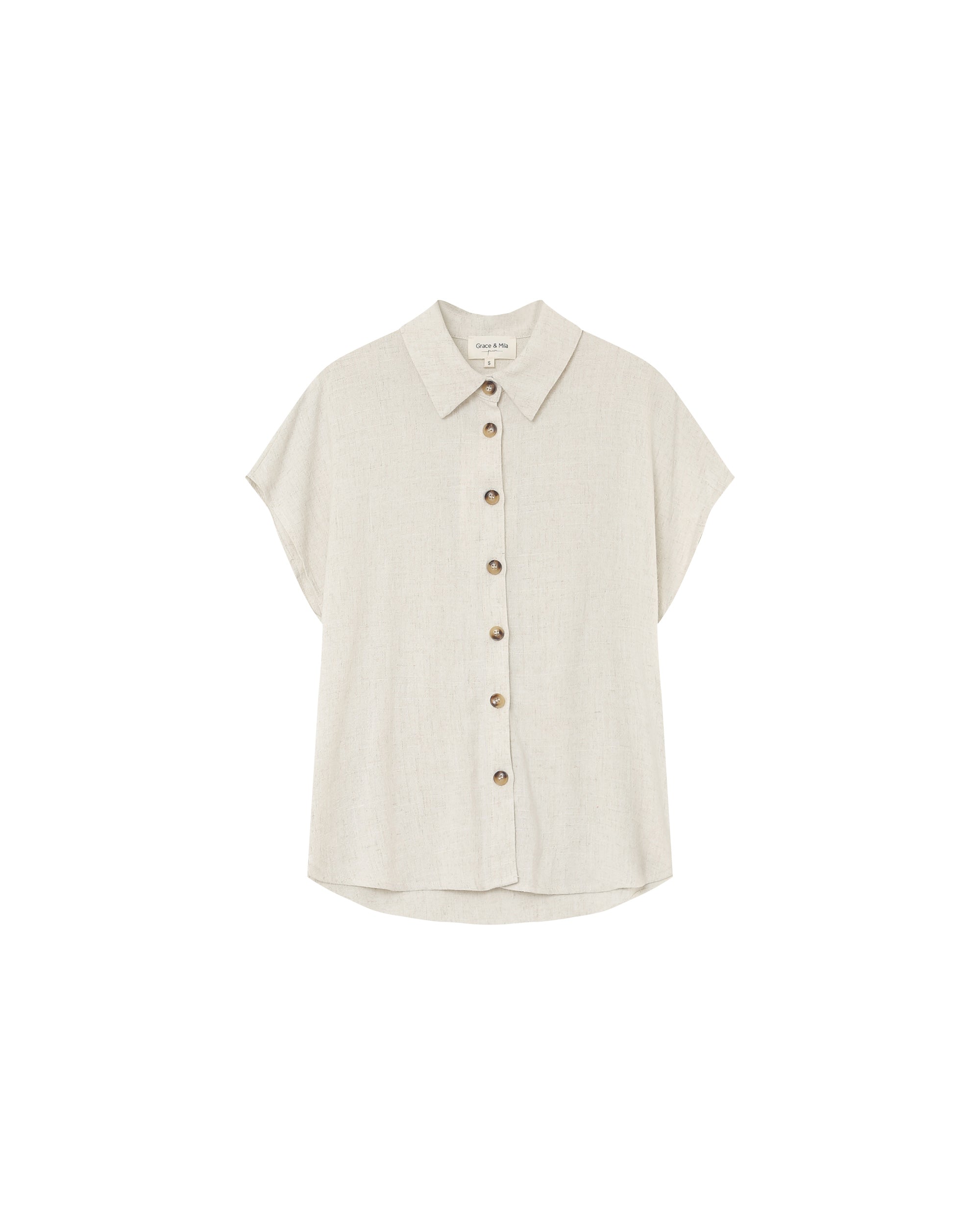 Short-sleeved shirt beige Perez_13104