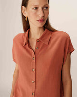 Short-sleeved shirt terracotta Perez_13104
