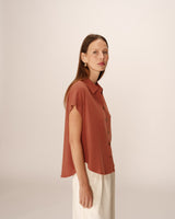Short-sleeved shirt terracotta Perez_13104