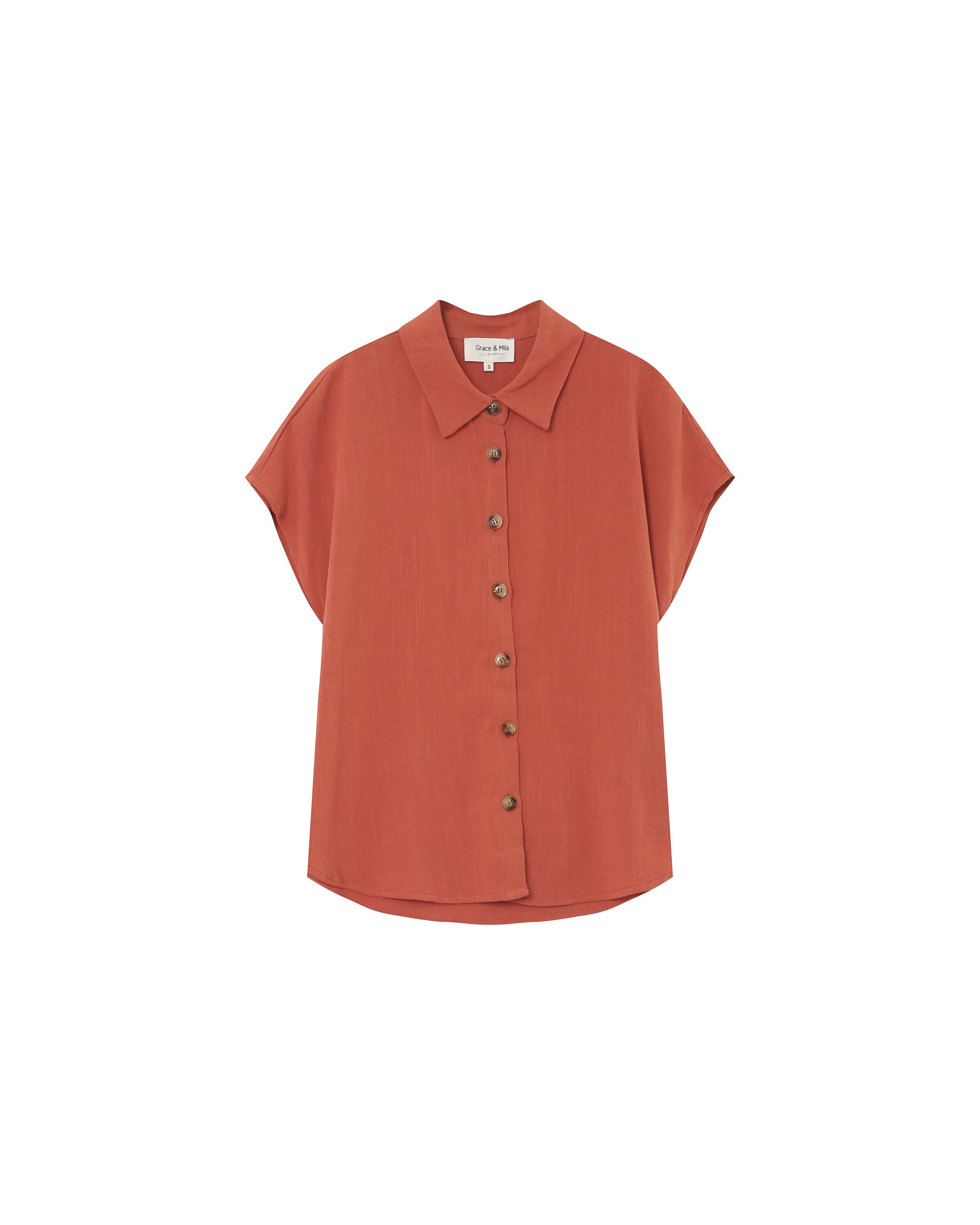 Short-sleeved shirt terracotta Perez_13104