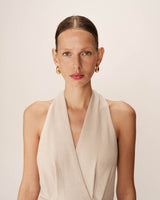 Robe mi-longue dos nu beige Perla