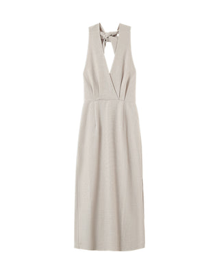ROBE MI-LONGUE BEIGE PERLA