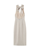 Robe mi-longue dos nu beige Perla