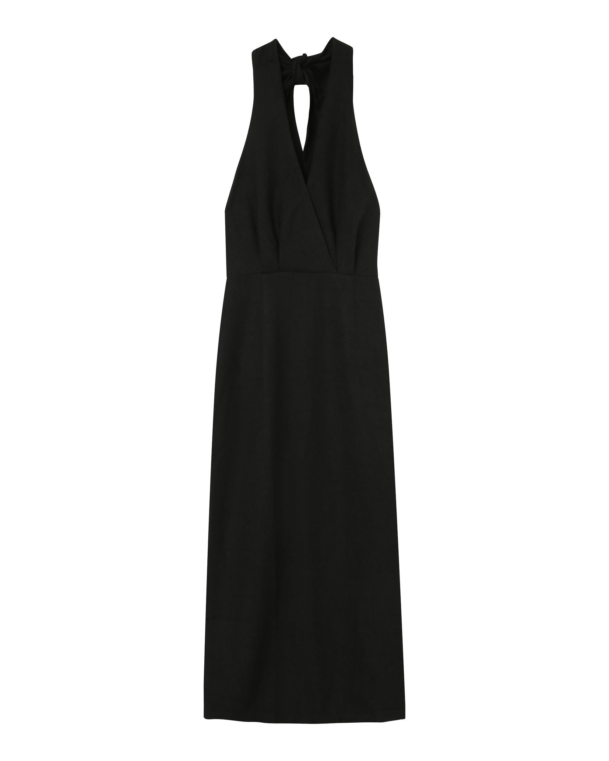 Robe mi-longue dos nu noir Perla