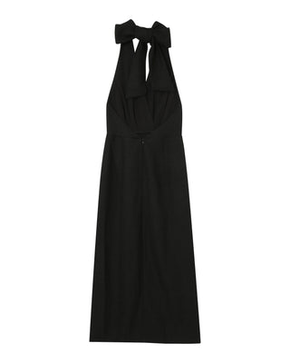 ROBE MI-LONGUE NOIR PERLA