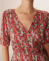 Robe longue portefeuille rouge Perline