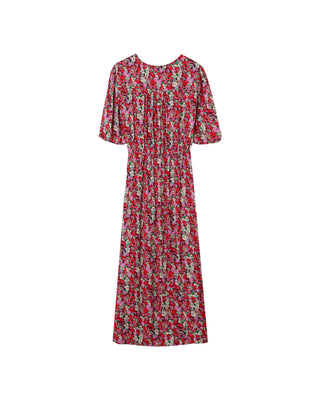 ROBE LONGUE ROUGE PERLINE