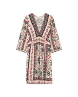 Robe courte babydoll bohÃ¨me beige Perou